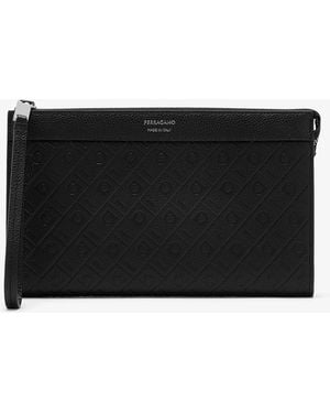 Ferragamo Monogram Pouch - Black