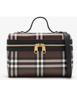 Burberry Check Vanity Bag - Black