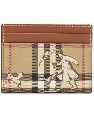 Burberry Check Mates Card Case - Natural