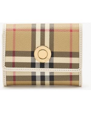 Burberry Small Check Folding Wallet - Natural