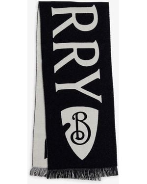 Burberry Logo Wool Scarf - Black