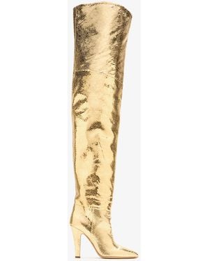 Paris Texas Elsa Over-The-Knee Boots - Metallic