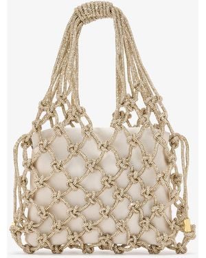 HIBOURAMA Carrie Crystal-Embellished Bag - Natural