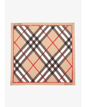Burberry Watercolor Check Silk Scarf - Pink