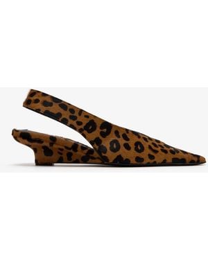 TOTEME Animal-Print Slingback Pumps - Brown