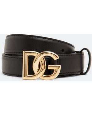 Dolce & Gabbana Dg Leather Belt - Black