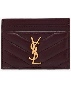 Saint Laurent Cassandre Card Case - Purple