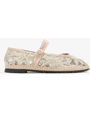 Flabelus Pierre Mary Jane Ballerinas - White