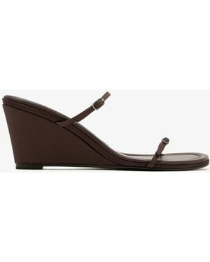 St. Agni Petit Belt Thong Wedge Sandals - White