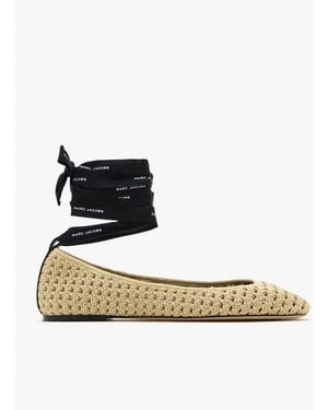 Marc Jacobs The Logo Ribbon Ballerinas - Black