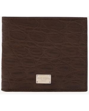 Dolce & Gabbana Crocodile Nappa Bifold Wallet - Brown