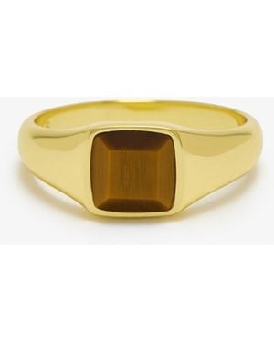 Common Lines Tiger Eye Ring - Yellow