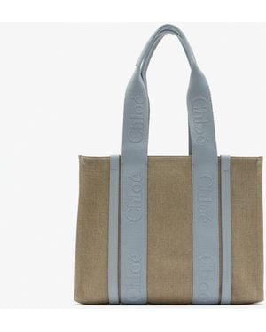 Chloé Woody Medium Tote Bag - Blue