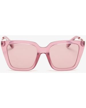 Burberry Check-Engraved Square Sunglasses - Pink