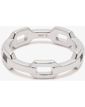 Common Lines Anchor Ring - White