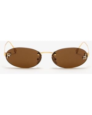 Fendi First Crystal Oval Sunglasses - White