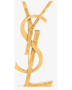 Saint Laurent Cassandre Brooch - White