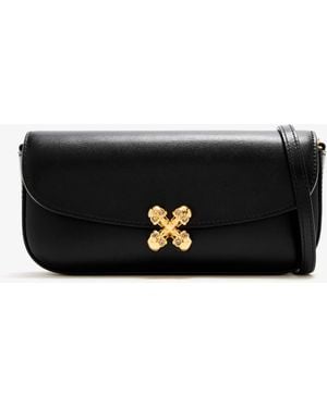 McQueen Small Skull Flower Bag - Black