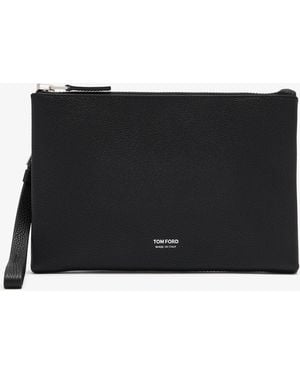 Tom Ford Leather Slim Pouch - Black