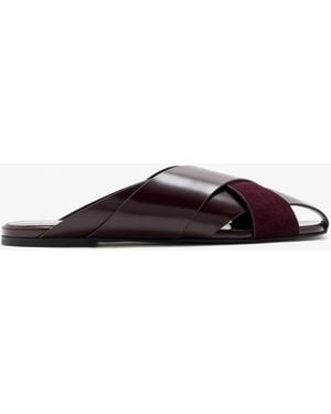 Proenza Schouler Slant Cross Slide Sandals - White