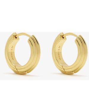 Anni Lu Golden Deco Petit Hoop Earrings - White