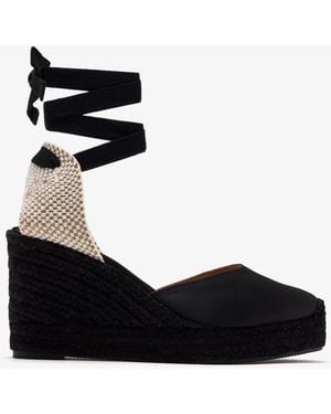 Luna Maria Wedge Espadrilles - Black