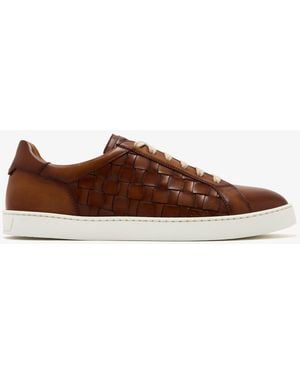 Magnanni Woven Leather Sneakers - Brown