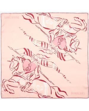 Burberry Heart Knight Silk Scarf - Pink