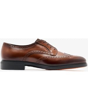 Santoni Easy Brogues Lace-Up Shoes - Brown