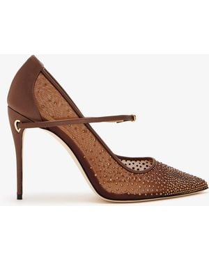 Jennifer Chamandi Lorenzo 105 Crystal Embellished Pumps - Brown