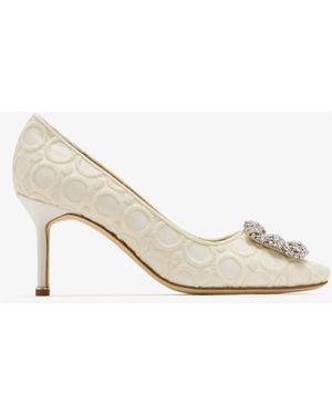 Manolo Blahnik Hangisi Pumps - White