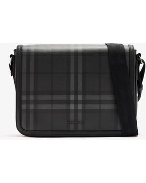 Burberry City Check Messenger Bag - Black