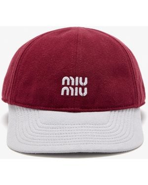Miu Miu Drill Baseball Cap - Red
