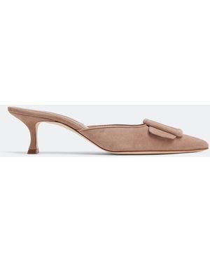 Manolo Blahnik Maysale Mules - White