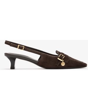 Tod's Suede Slingback Pumps - White