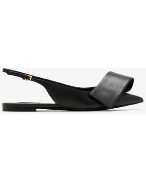 Givenchy Twisted Ribbon Slingback Flats - White