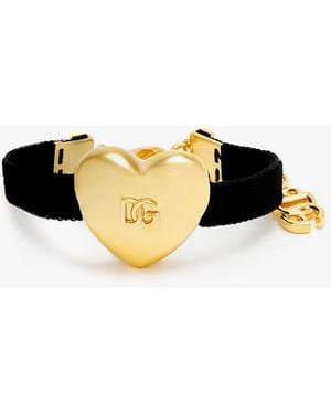 Dolce & Gabbana Dg Heart Velvet Bracelet - Black