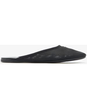 Miu Miu Mesh Fabric Slippers - White
