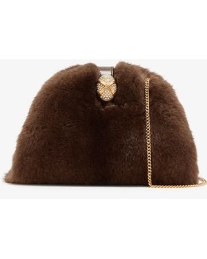 Giuseppe Zanotti Ophelia Furry Clutch Bag - Brown