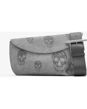 McQueen Large T-Bar Sling Bag - Gray