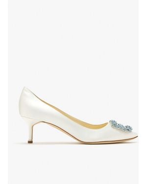 Manolo Blahnik Hangisi Pumps - White