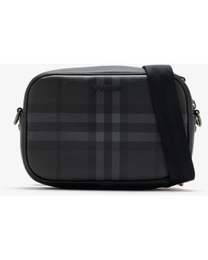 Burberry Mini City Check Crossbody Bag - Black