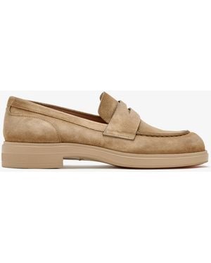 Santoni Suede Loafers - White