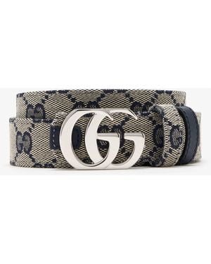 Gucci Cut Gg Marmont Reversible Belt - Natural