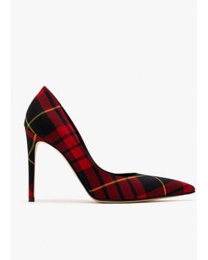 McQueen Skull Tartan Pumps - Red