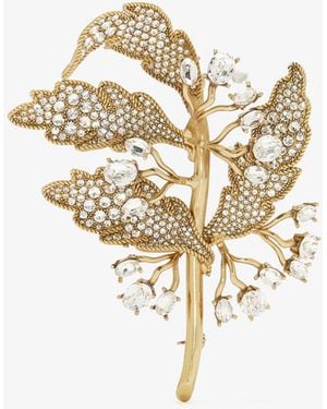 Dolce & Gabbana Leaf Brooch - White