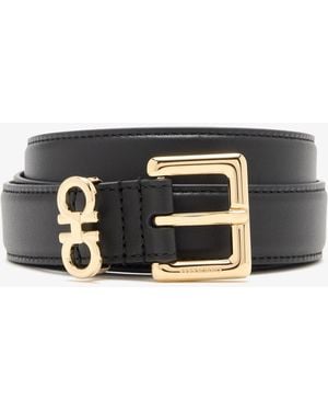 Ferragamo Double Gancini Belt - Black