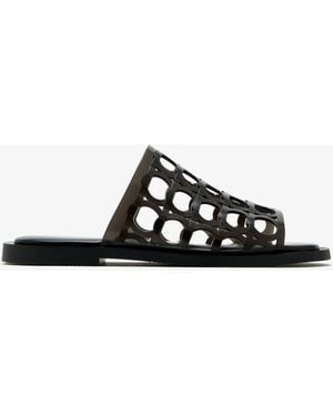 Ferragamo Gancini Flat Sandals - Black