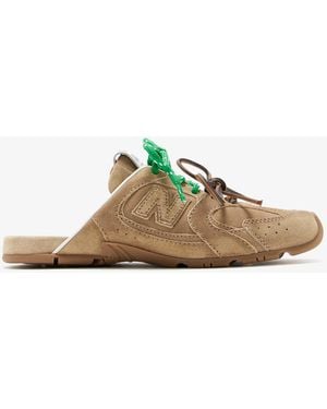 Miu Miu X New Balance 530 Sl Faded Suede Mules - Natural