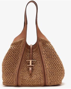 Tod's T Timeless Medium Shopping Bag - Brown